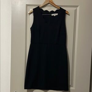 LOFT Black Scalloped Mini Dress